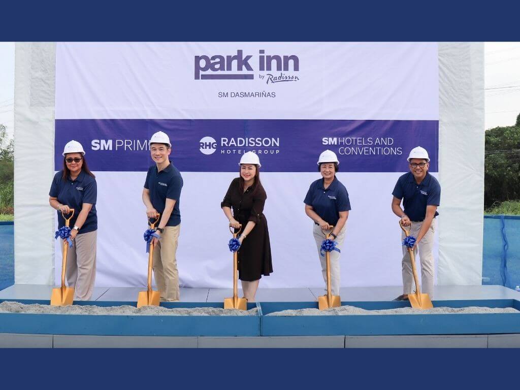 Groundbreaking ceremony led by (from left): SM Hotels and Conventions Corp. (SMHCC) senior vice president for operations Cathy Nepomuceno, SMHCC senior vice president for project management and technical support services Eric Uy, Dasmari&ntilde;as City Mayor Jenny Austria-Barzaga, SMHCC executive vice president Peggy Angeles, and SMHCC vice president for business development Neil Rumbaoa | Contributed photo