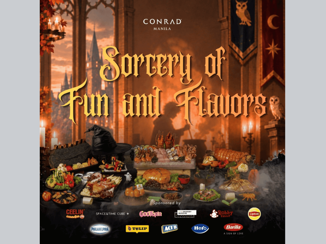Conrad Manila&rsquo;s &ldquo;Sorcery of Fun and Flavors&rdquo; also blends dining with family activities, including trick-or-treating, face painting, storytelling, and giveaways. | Contributed photo