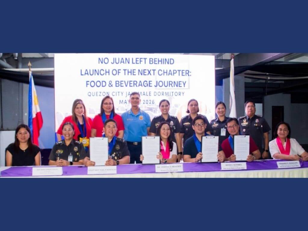 MOU signing led by (from left) Janette Oviedo, Jail Warden Maria Lourdes Pacion, JC SUPT Baby Noel Montalvo, Quezon City Mayor Joy Belmonte, general manager Reycie Gutierrez, Fernando Manalang and Valerie Bernardino. | Contributed photo
