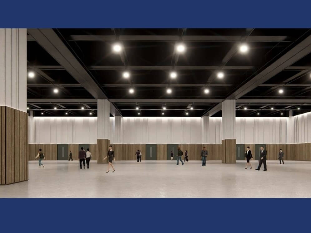 An artist&rsquo;s perspective of SMX Convention Center Trade Halls, showcasing a modern, flexible event space designed to accommodate exhibitions, conferences, and large-scale gatherings with seamless functionality and contemporary aesthetics. | Contributed photo