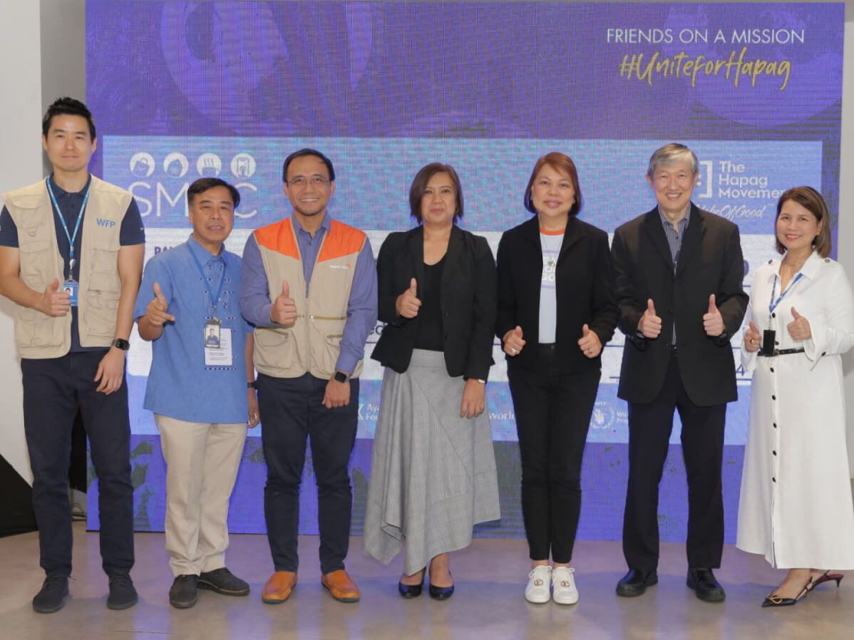 Collaborating for good: (From left) David Y. Jo, head of partnerships, communications and reports, UN World Food Programme; Eduardo C. Jimenez, vice chair of World Vision;  Jun N. Godornes, World Vision director for resource development; Celerina R. Amores, Ayala Foundation senior director for corporate communications; Yoly C. Crisanto, Globe chief sustainability and corporate communications officer; Kevin Y. Hartigan-Go, COO of SMAC; and Yaracel S.Macalindong, SMAC VP for sales and marketing./Contributed photo