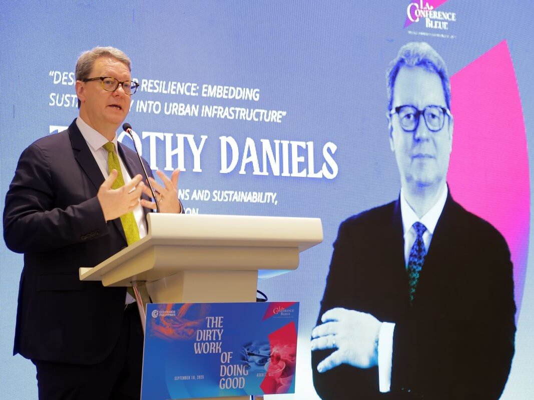 Timothy Daniels discusses SM’s sustainability initiatives that create meaningful impact in the communities. | Photo from SM ​Investments