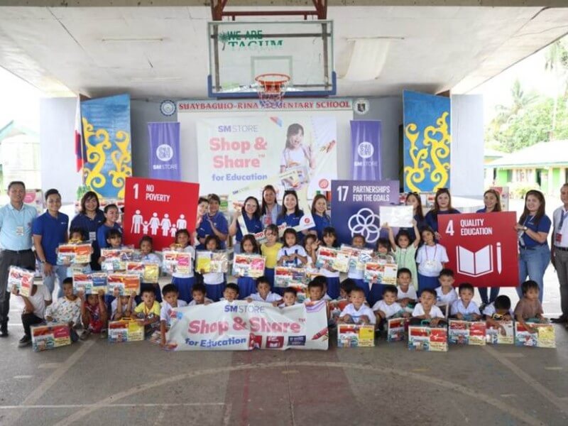 Shop & Share's distribution of school kits at Tagum, Davao del Norte./ Contributed photo (Click the photo to view full image)