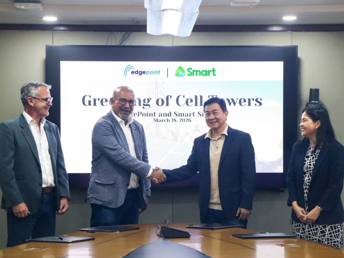 From left: EdgePoint Towers Inc. CEO William Walters, EdgePoint Infrastructure CEO Suresh Sidhu, PLDT chief financial officer and chief risk management officer Danny Yu and chiefsustainability officer Melissa Vergel de Dios. | Contributed photo
