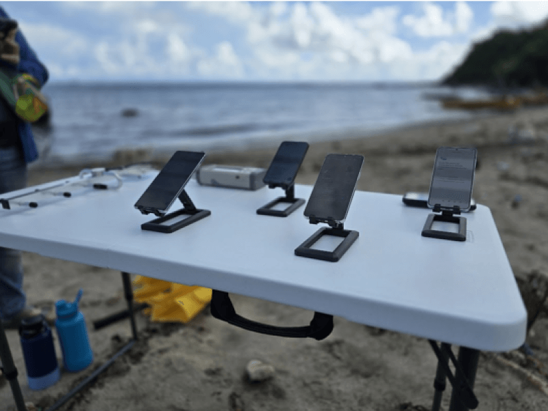 PLDT&rsquo;s Smart Communications and partner Lynk Global conduct a direct-to-device satellite connectivity test in Catanduanes, demonstrating phone-to-satellite messaging in areas without cell coverage./Photo from ​PLDT