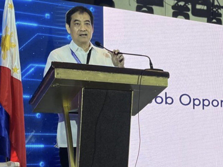 SM consultant Edwin Lacierda speaks before a recent forum of the Employers Confederation of the Philippines on the job generation advocacy of SM. (Contributed photo)