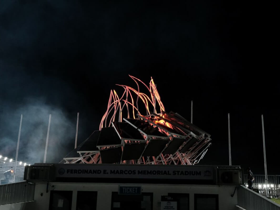 The solar cauldron lights up the Laoag night sky./ Contributed photo