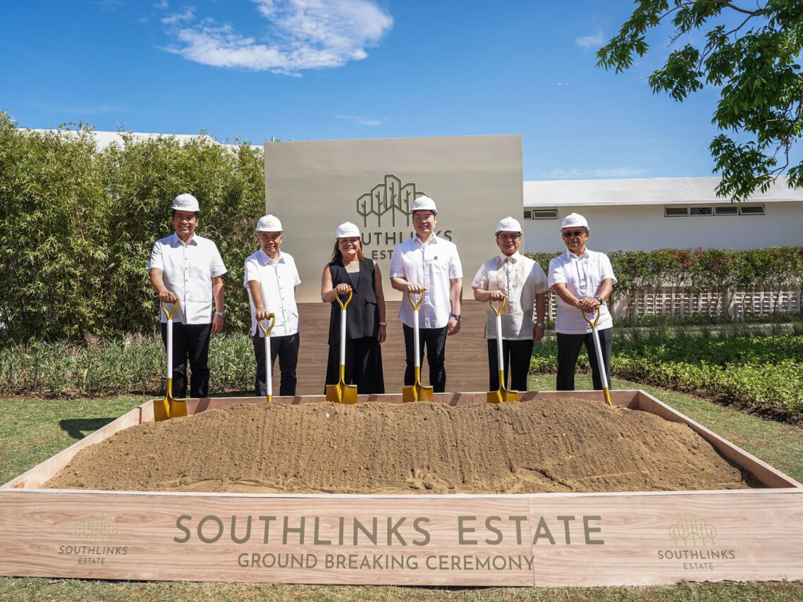 GROUNDBREAKING. From left to right, Las Piñas City Councilors Mark Anthony Santos and Henry Medina; Vice Mayor April Aguilar-Nery; Height Realty president and CEO Kevin Wong, chief legal officer Atty. Elpidio Soriano III and project director Bernard Asperin/contributed photo