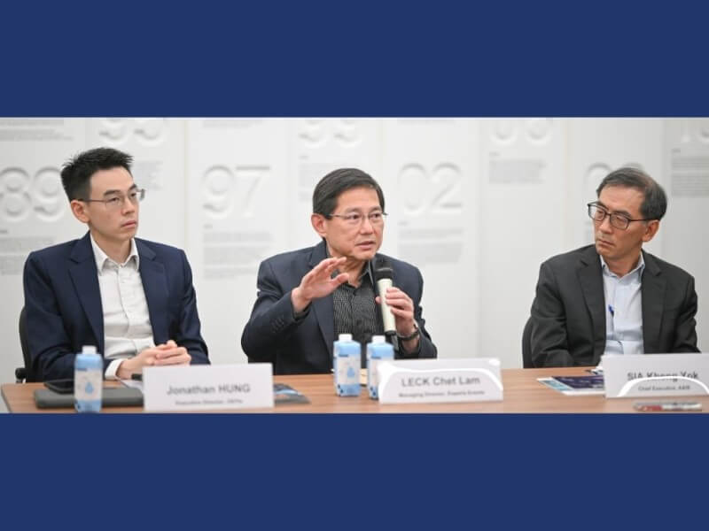 Leck Chet Lam, managing director of Experia Events, speaks at the media roundtable./Contributed photo