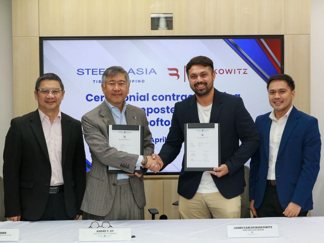 SteelAsia EVP and co-COO Pek Hoong Chong and executive vice chair Andre Sy with Buskowitz Energy CEO James Carlos Buskowitz, and Energy VP sales and business development Henry Layug. | Contributed photo