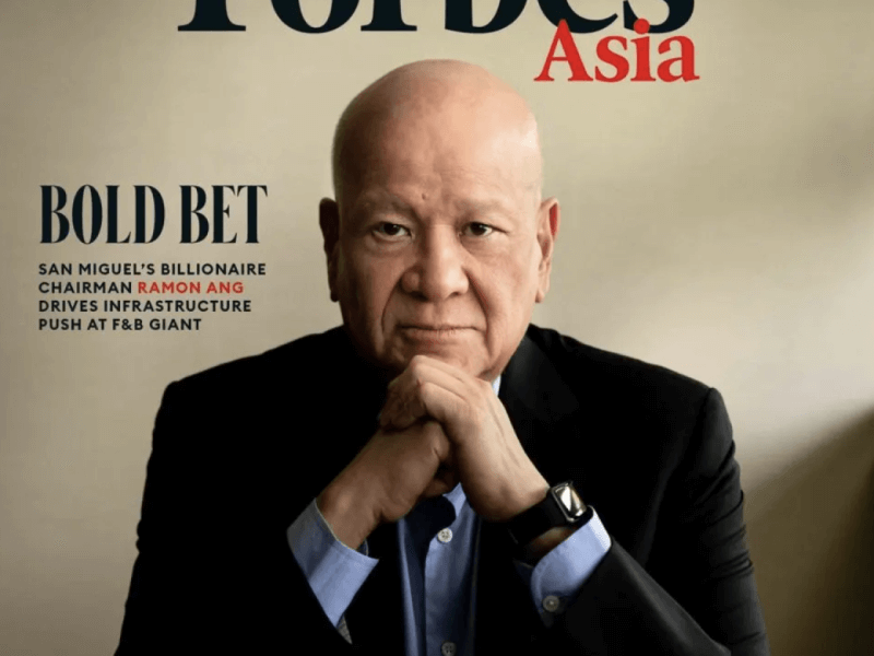 San Miguel Corp.'s Ramon Ang is the cover story in the latest edition of Forbes Asia  