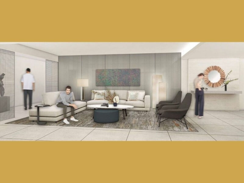 Artist’s rendering of the 36.7 m² Living Area at the Presidential Villa, designed for relaxation and gatherings in refined comfort. | Contributed photo