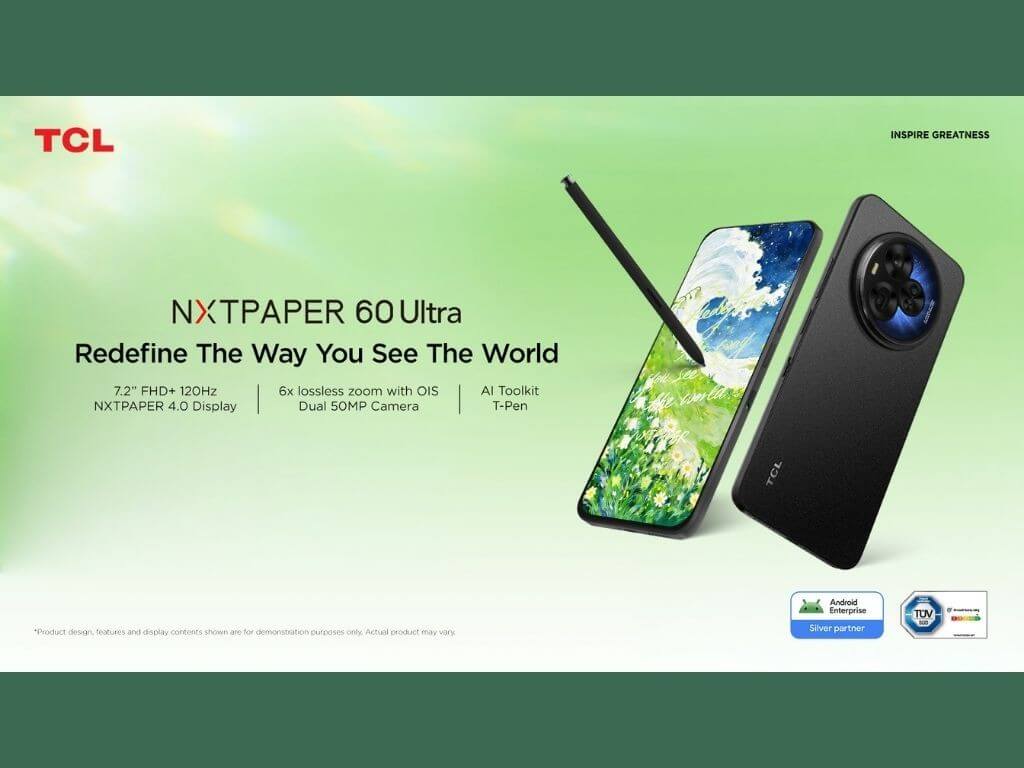 Built for professionals who need performance without sacrificing comfort, the TCL NXTPAPER 60 Ultra pairs its eye-friendly display with advanced cameras, powerful performance and refined design&mdash;bringing productivity and visual comfort together for demanding workdays. &nbsp; | Contributed photo