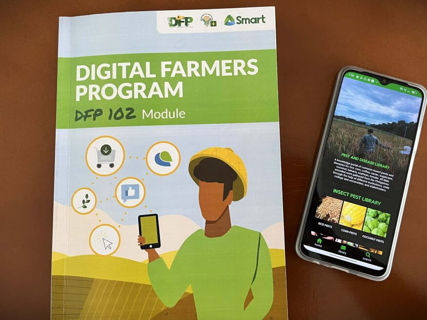 The Digital Farmers Program module and a mobile application are used to teach farmers how to leverage technology for better farm management and productivity./Photo from PLDT/Smart