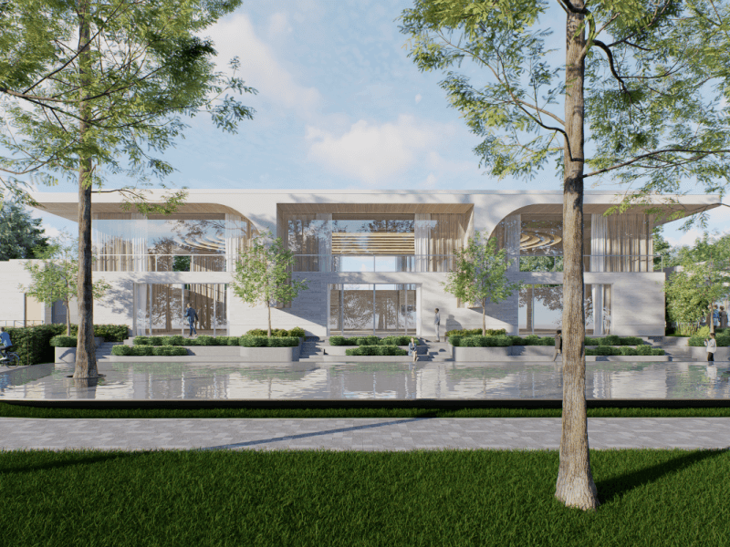 An artist's rendering of The Blue Leaf facade./ Contributed photo