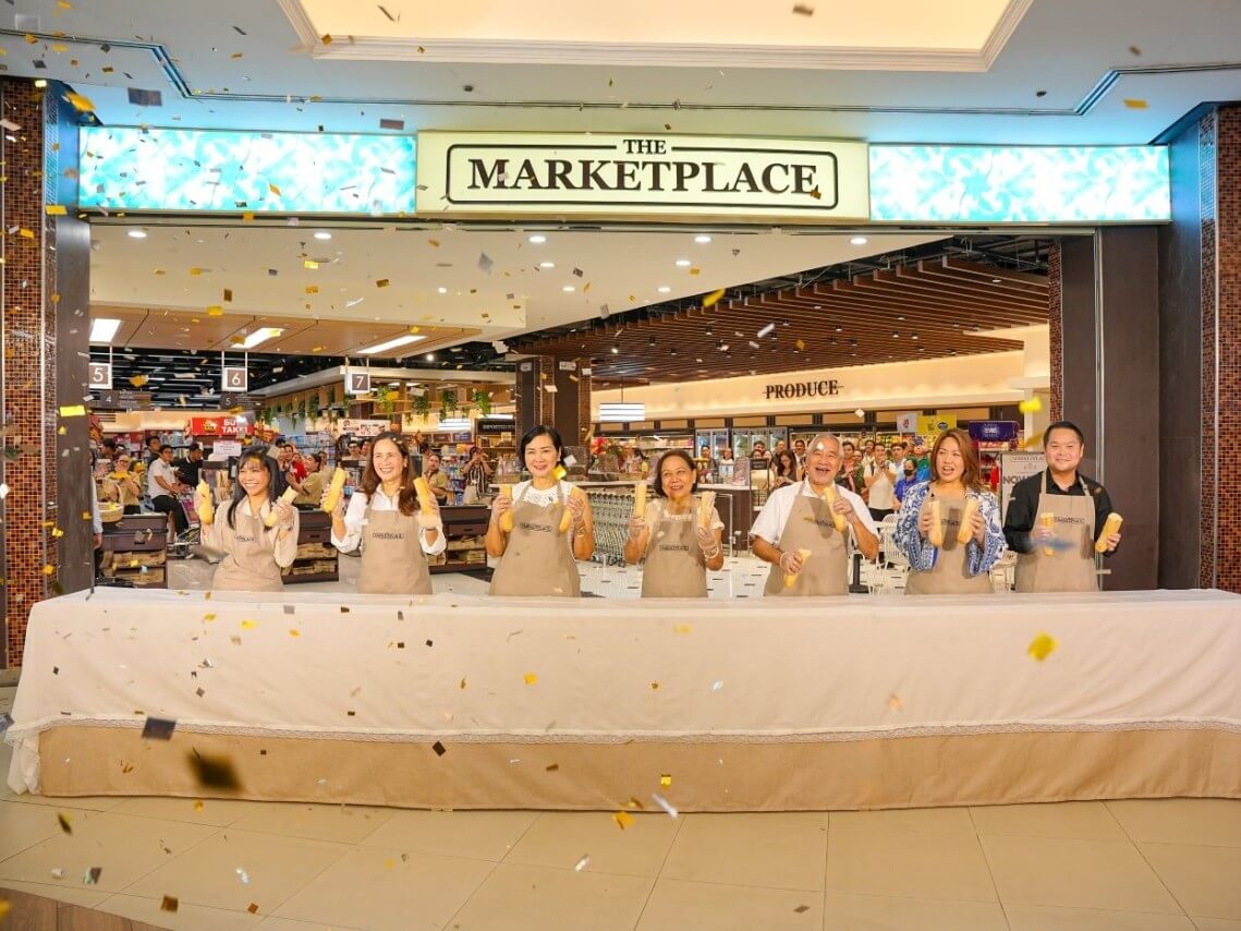 At the opening of The Marketplace at Evia Lifestyle Center in Las Pi&ntilde;as City. &nbsp;From left: Mead Johnson trade sales director Maila Capanzana; Haleon Philippines general manager Maimai Madrid Punzalan; Dizon Farms president Catherine Posas-Dizon; former Senator Cynthia Villar; Philippine Wine Merchant president and CEO Ralph Joseph; Sanitary Care Products Inc. sales and marketing director Leah Pacis; and Marby Foods Inc. vice president and chief operating officer Paolo Valderrama. | Contributed photo