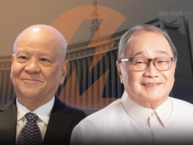 ​SMC chair, CEO Ramon S. Ang with Meraclo chair, CEO Manuel V. Pangilinan 