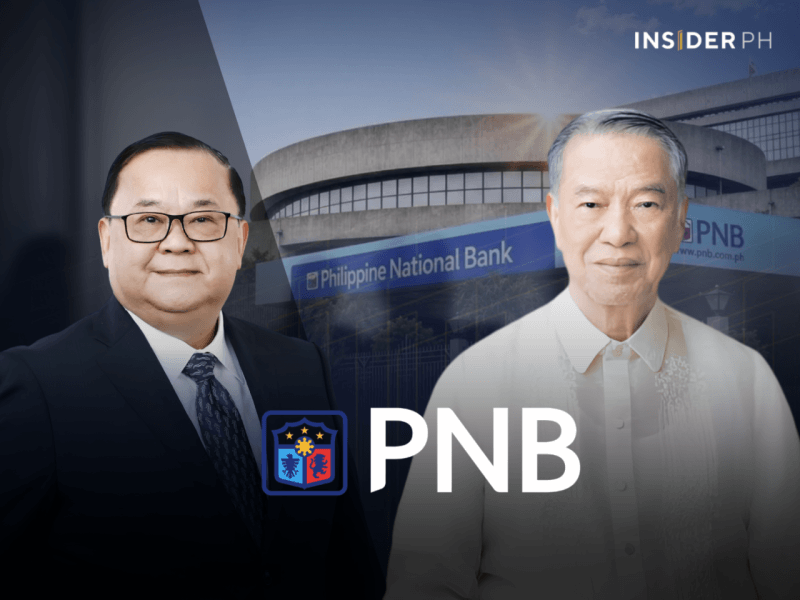 PNB president and CEO Edwin Bautista with taipan Lucio Tan.&nbsp;