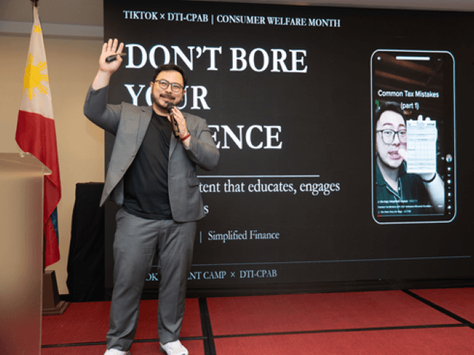 Content creator J. Em Ang leads a session on communicating product safety information through digital platforms during the consumer organization assembly organized by the DTI for Consumer Welfare Month.| Contributed photo