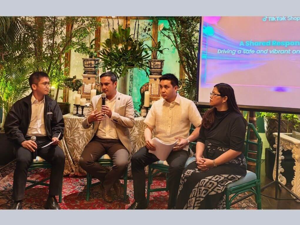 From left: Mike Mendoza, public policy manager at TikTok Shop; Atty. Yves Gonzalez, head of public policy for the Philippines at TikTok Shop; Atty. Lorenzo Martin J. Hautea, assistant division chief, Online Complaints and Mediation Division of the Department of Trade and Industry E-Commerce Bureau; and Atty. Christine V. Pangilinan-Canlapan, director IV of the Bureau of Legal Affairs and supervising director of the IP Rights Enforcement Office of the Intellectual Property Office of the Philippines. | Photo by Vanessa Hidalgo