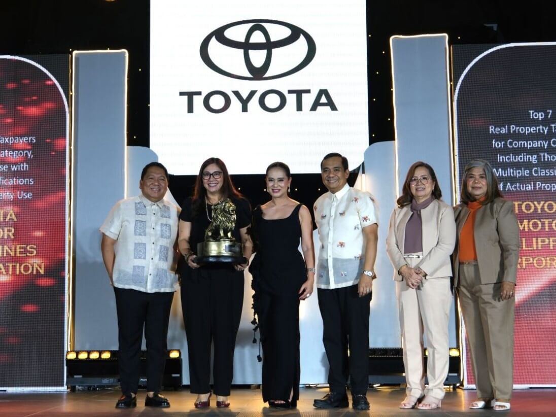 TMP first vice president for corporate affairs Josephine Villanueva (second from left) receives a ‘Top Real Property Taxpayer - Company Category Award’ during the 2025 Lion Awards at the Santa Rosa Multipurpose Complex, together with the City of Santa Rosa Lone District Rep. Roy Gonales (leftmost), Mayor Arlene Arcillas (center), Vice Mayor Arnold Arcillas (third from right), and other key city officials.
