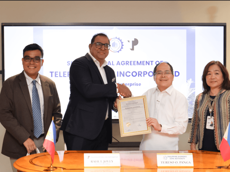From left: TP in the Philippines finance senior director Ariel Carpio, TP in the Philippines CEO Rahul Jolly, PEZA Director General Tereso Panga, and Deputy Director General for Operations Vivian Santos.| ​Contributed photo
