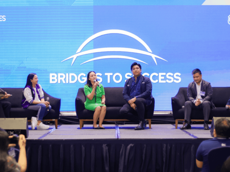 TP&rsquo;s business development manager Deng Lopez and recruitment director Joan Gapol, second and third from left, joinother speakers for the panel discussion on Campus to Career. | Contributed photo