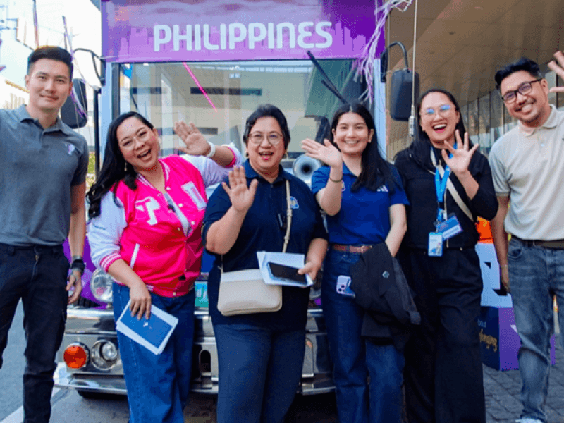 The TP Jeepney provided the venue for TP to interact with guests, practice interview sessions with students, and a podcast hub where NU representatives discussed the challenges and opportunities of graduates entering the work environment. In photo, from left, TP director for external relations Nash Frias, TP business development manager and resident TP. | Contributed photo