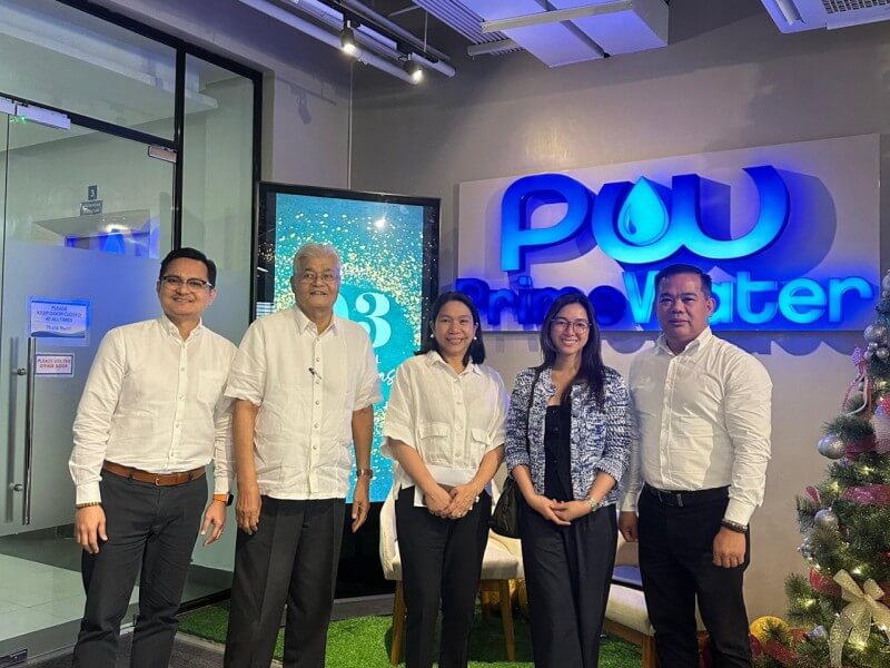 Cosco Capital president and board member Leonardo Dayao (second from left) during a Dec. 22 visit to PrimeWater, where the group held discussions on operations updates, current initiatives, and water service practices./Photo from Pamana's website