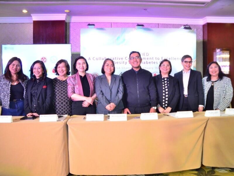 From left: Pinky Ferrer, associate marketing director Zuellig Pharma; Dr. Fatma Tiu, president, Diabetes Philippines; Dr. Araceli Panelo, chair, ISDFI; Dr. Elaine Cunanan, vice resident PCEDM; Dr. Luz Katigbak, PASOO president; Dr. Walid Amil, president PHA; Dr. Maria Leonora Capellan, president ACE Philippines; Ninia Torres, general manager, Zuellig Pharma; Dr. Gyneth Lourdes Bibera , medical director Zuellig Pharma.