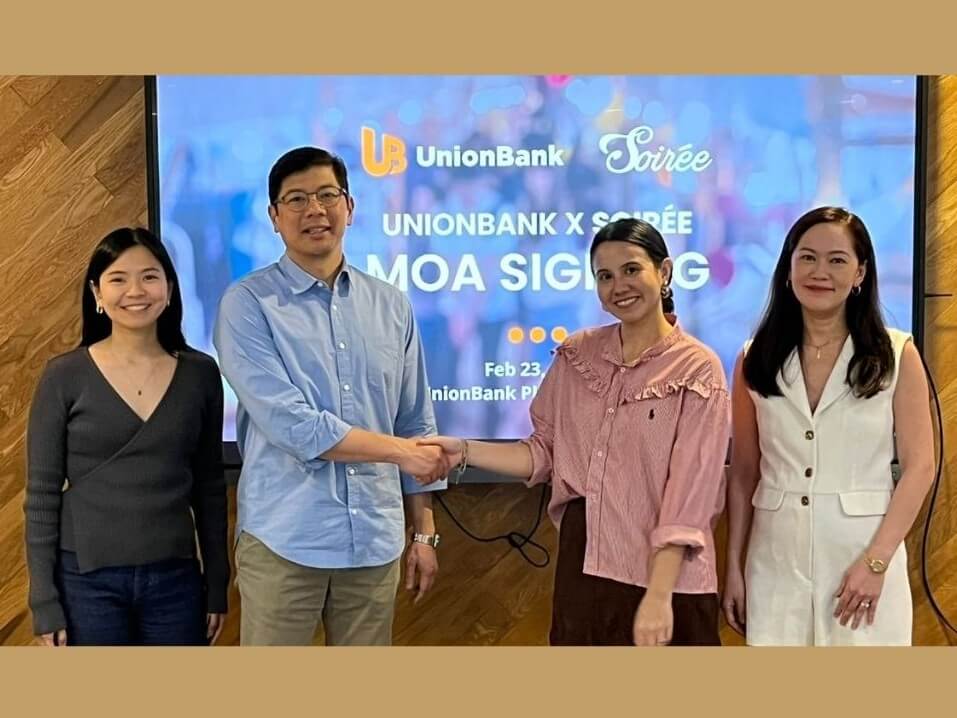 Trixie Cruz Shimamoto (UnionBank, SME marketing manager), Dino Velasco (UnionBank, Institutional Segment marketing head), Rosanna Aranaz (Soir&eacute;e, founder and managing director) and Claudine Paulino (Soir&eacute;e, founder and managing director) | Contributed photo