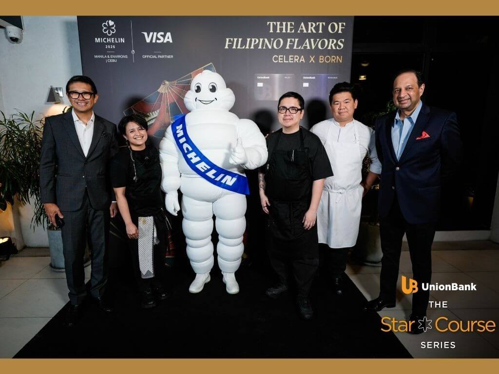 Under the theme of &ldquo;The Art of Filipino Flavors,&rdquo; Nicco Santos (fourth from left), Quenee Vilar (second from left), and Chef Zor Tan (fifth from left) harnessed their global expertise to elevate classic Asian flavors, turning the evening into a celebration of tradition and creativity. Also in photo are Visa Philippines country manager Jeffrey Navarro (left) and Manoj Varma, consumer bank head of Union Bank of the Philippines. | Contributed photo