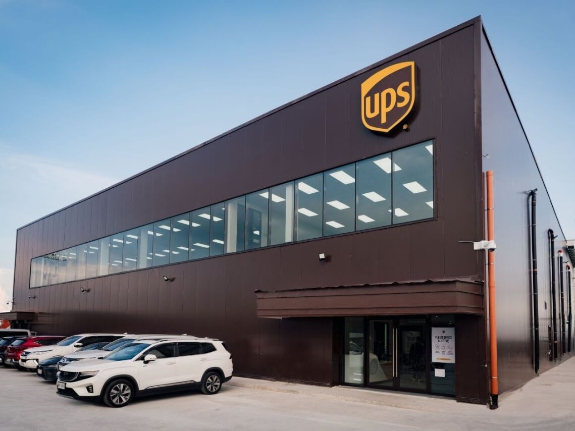 The facade and main entrance of the newly expanded UPS Clark International Air Hub at Clark International Airport in Pampanga. | Contributed photo