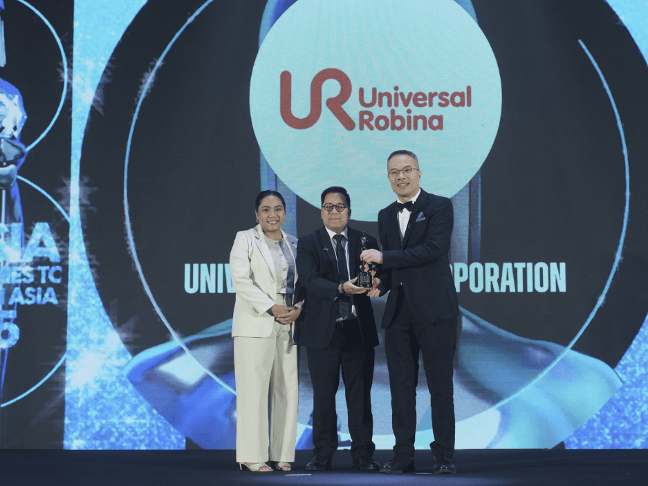 For the third consecutive year, URC has been recognized as one of Asia's Best Companies to Work For in 2025. From left: Louisa Tagulinao (URC associate, early careers and corporate communications), John Albert Ampil (URC group manager, talent acquisition, total rewards, and employee experience), and Datuk William Ng (chair and managing director of Audience Analytics Ltd). | Contributed photo