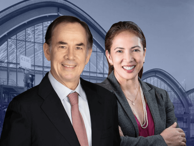 Sabin Aboitiz, Aboitiz Group CEO, with Cosette Canilao, Aboitiz InfraCapital CEO 