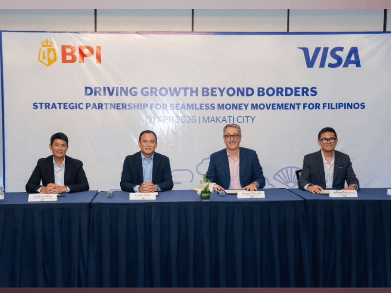 From left: &nbsp;Joel De Vera, head of strategy, products, and support of BPI institutional banking; Louie Cruz, head of institutional banking, BPI; Arturo Plannell, group country manager, Visa Regional Southeast Asia; and Jeffrey Navarro, country manager for Visa Philippines. | ​Contributed photo