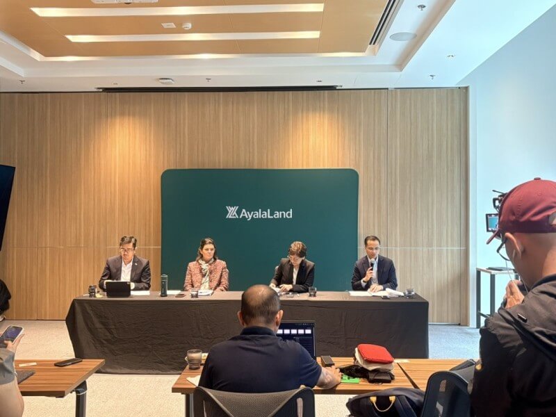 Ayala Land executives discuss the property giant&rsquo;s latest performance and outlook during a media briefing on Aug. 10, 2026. From left: chief commercial officer Mike Jugo, Leasing & Hospitality Group head Mariana Zobel de Ayala, president and CEO Meean Dy, and chief finance officer and treasurer Jose Eduardo Quimpo II./Photo from Ayala Land&nbsp;