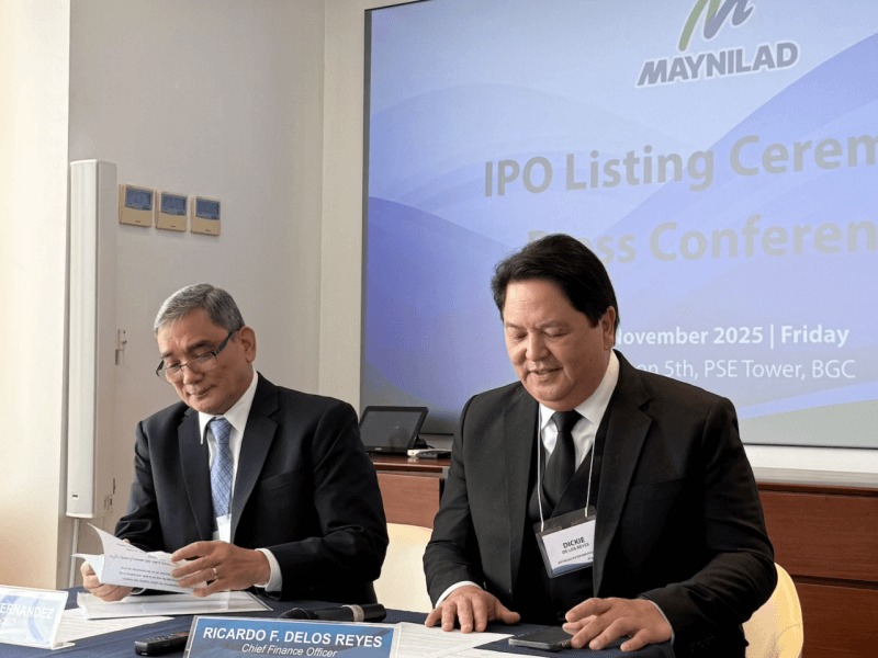 Earlier in the day, Maynilad president and CEO Ramoncito Fernandez and CFO Ricardo F. Delos Reyes shared insights on the company’s plans/ Photo by Miguel R. Camus 