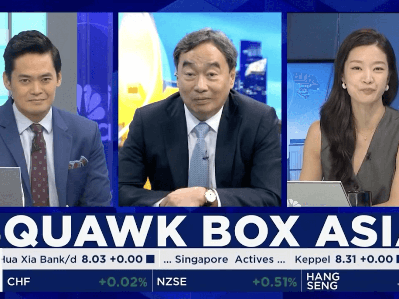 SM Investments CEO Frederic DyBuncio made a rare appearance on CNBC’s Squawk Box Asia, speaking with hosts Chery Kang and JP Ong. He discussed SM’s plans to scale up new growth sectors like logistics and renewable energy./Screenshot taken from CNBC clip 