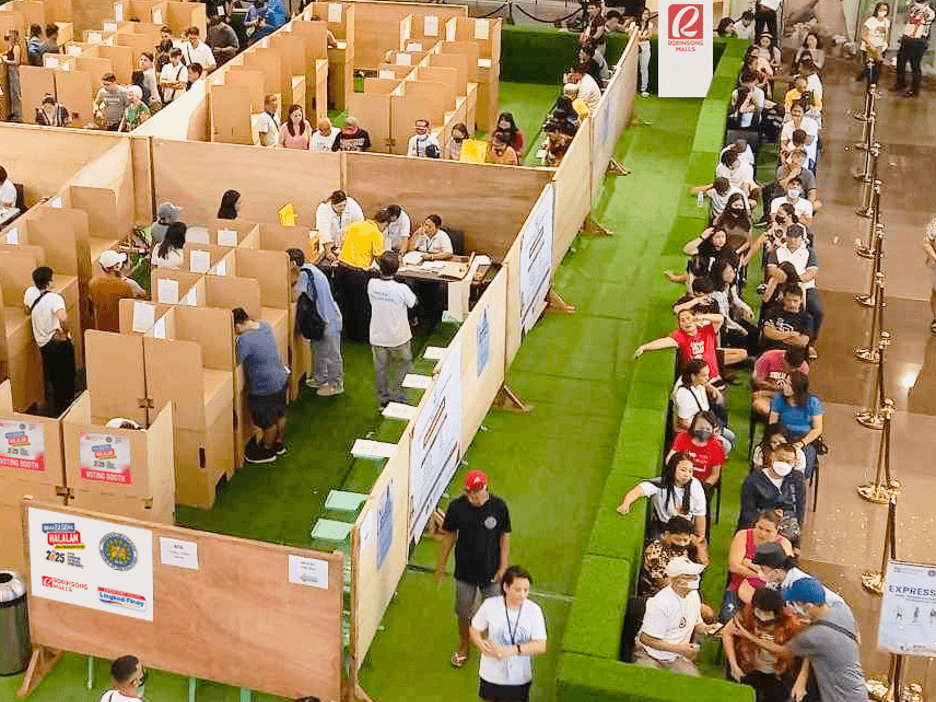 Robinsons Magnolia transforms into a polling hub, bringing civic duty closer to the community through convenient mall voting./ ​Photo from Robinsons Land