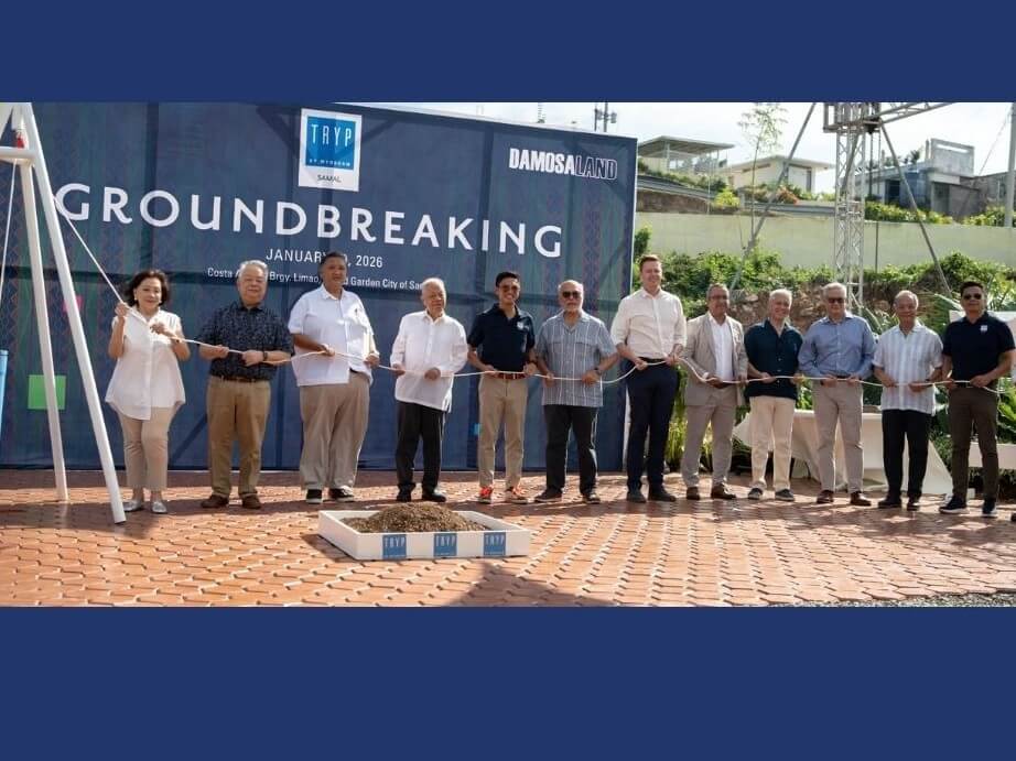 Maria Linda F. Lagdameo, chairperson, ANFLO Group of Companies; ⁠ Ramon Del Rosario Jr., chair and CEO, PHINMA Corp.; Ricardo R. Floirendo, vice chairman, ANFLO Group of Companies; ⁠Dr. Magdaleno Albarracin - vice chair, PHINMA Corp.; Ricardo Floirendo Lagdameo, president, real estate and construction Group, ANFLO Group of Companies; Jose Mari Del Rosario - chair & CEO, Phinma Hospitality; Matt Holmes, vice president of development South East Asia & Pacific Rim Wyndham Hotels & Resorts; Jose Silva - principal architect, 10Design; ⁠Rep. Jose Manuel F. Lagdameo, District 2, Davao del Norte; ⁠ Luis Nakpil - principal architect, Nakpil Architecture; Juan Miguel Del Rosario, director, Phinma Hospitality; Romualdo San Agustin project head, TRYP by Wyndham Samal; and ⁠Adrian Alfonso - principal architect, 8x8 Design Studio at the official groundbreaking of TRYP by Wyndham Samal. | Contributed photo