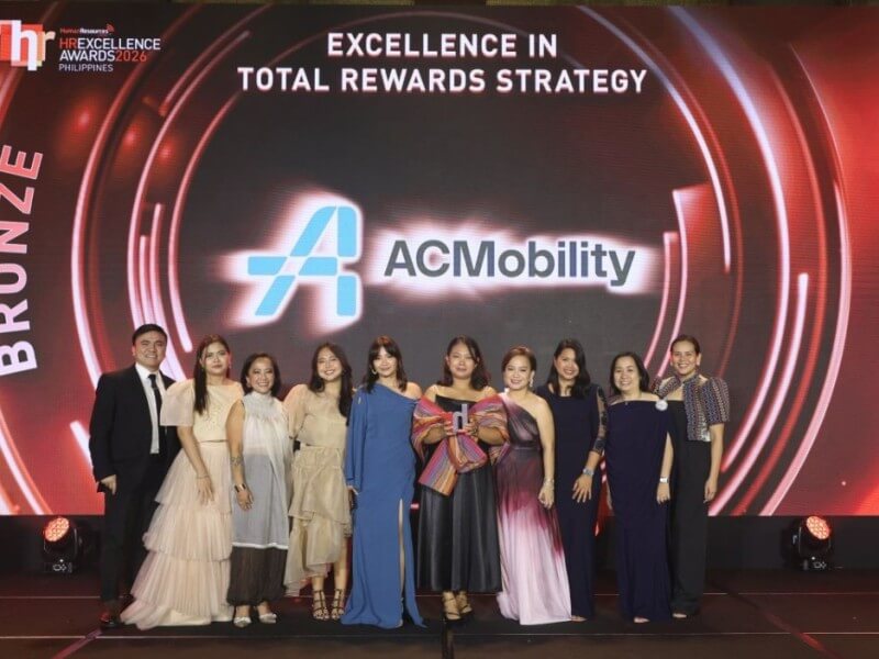 The ACMobility team celebrates its recognition at the 2026 HR Excellence Awards. From left: Peter Suba, people and culture business partner; Merlissa Landicho, talent acquisition head; Trisha Ramos, learning and talent management head; Jowella De Leon, culture and employee experience head; Ariane Nava, chief people officer; Mariell Salatamos-Udtohan, organizational effectiveness head; Vanessa de Ramon, talent acquisition manager; Christelene Hirang, people and culture business partner; Janice Bancaso, people and culture business partner; and Fatima Santos, facilities manager. | Contributed photo