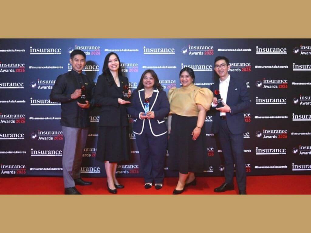 Present during the awarding ceremony in Singapore are; Eric Colipano, Product Owner Principal, BPI AIA; Tina Altamirano, Leadership Development and Culture Associate Director, AIA Philippines; Angel Boral, Talent Acquisition Associate Director, AIA Philippines; Joy Angelie Baltazar, Project Management Consultant, BPI AIA; and Wendell Celestial, Digital Strategy and Engagement Principal, BPI AIA. &nbsp;| Contributed photo
