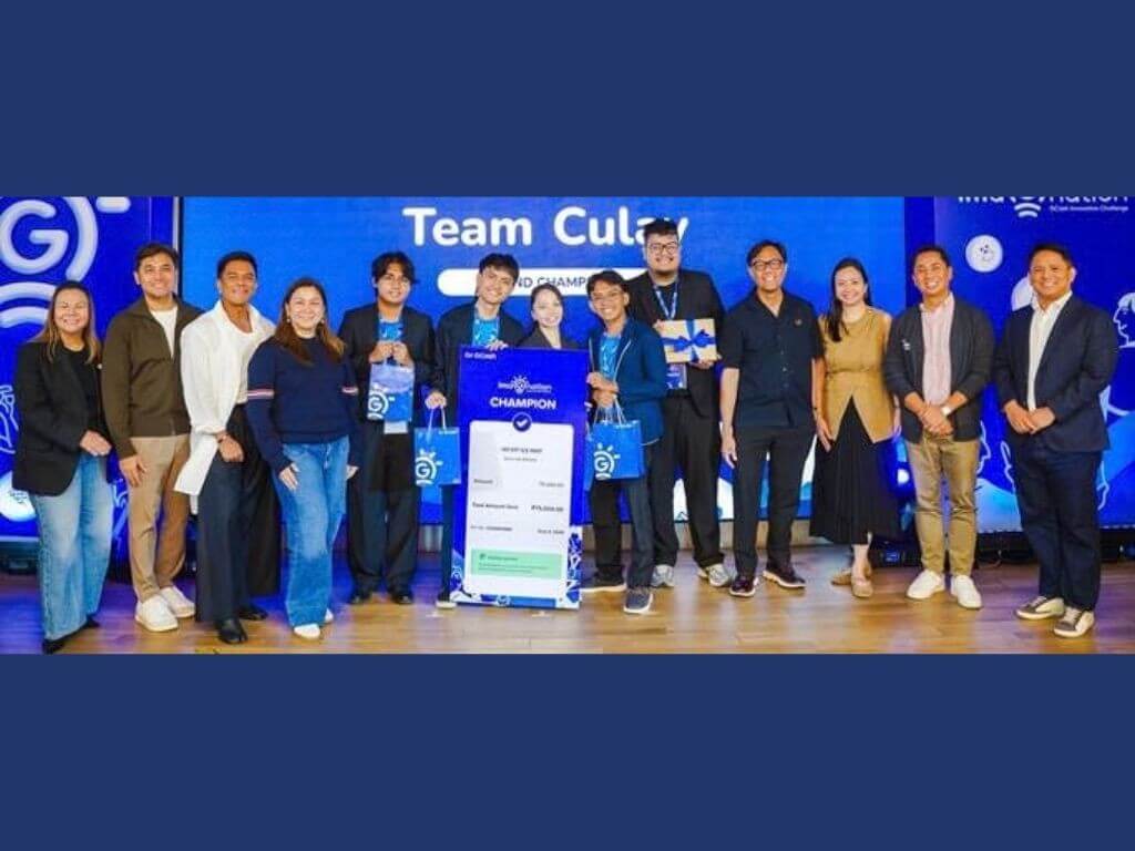 The winning team for ImaGnation: GCash Innovation Challenge 2026 with GCash officials. &nbsp;| Contributed photo