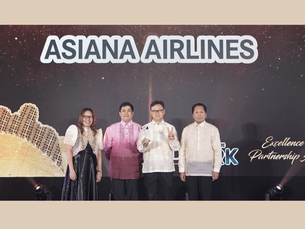 LIPAD head of route development Jasmin Reyes, Asiana Airlines airport services agent Joseph Amiel Quizon, Asiana Airlines airport manager&ndash;Clark Dong Sung Lee, and LIPAD head Of operations Dante Basanta. | Contributed photo