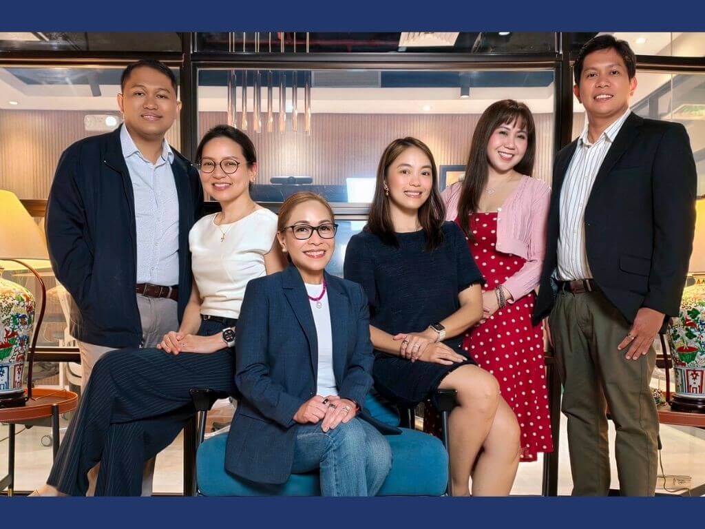 From left: Jilmar Villalon, assistant vice president, financial planning; Kats Roxas, vice president, Treasury; Chaye Cabal-Revilla, chief finance, risk and sustainability officer; Kristine Pineda-Fragante, vice president, financial planning and reporting, controller; Maricris Aldover-Ysmael, vice president, investor relations, data privacy officer; Julius Caesar Manalo, group financial reporting manager | Contributed photo