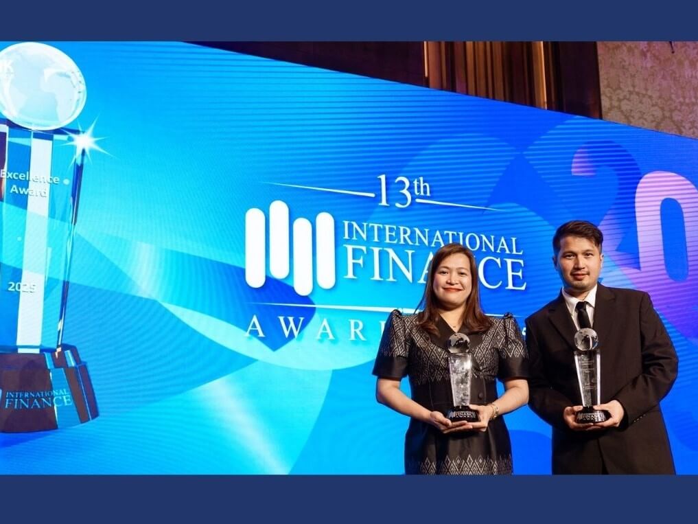 Eleanor Y. Yap, chief operating officer of Asialink Finance Corp., and Ruben Lorenzo Francisco A. Lugtu V, member of the board of directors of the Asialink Group at the 13th International Finance Awards. | Contributed photo