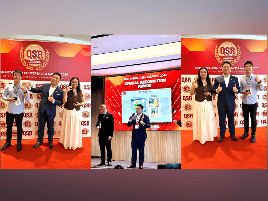 The Potato Corner Singapore team accepts the awards at the QSR Asia Awards 2026. | Contributed photo