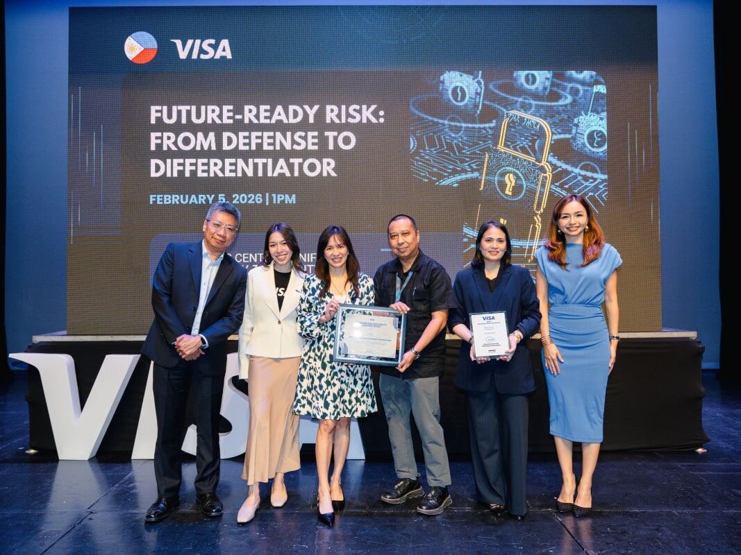 From left: Abdul Rahim, head of risk, regional Southeast Asia, Visa; Angela Burkley, account executive, Visa Philippines; April Baloran, department head for fraud and analytics strategy; Arnold Palacio, department head for fraud management; Patricia Pichay, head for fraud, chargeback, authorization division, Rizal Commercial Banking Corp., and Michelle Mascari&ntilde;as, head of product, Visa Philippines. | Contributed photo