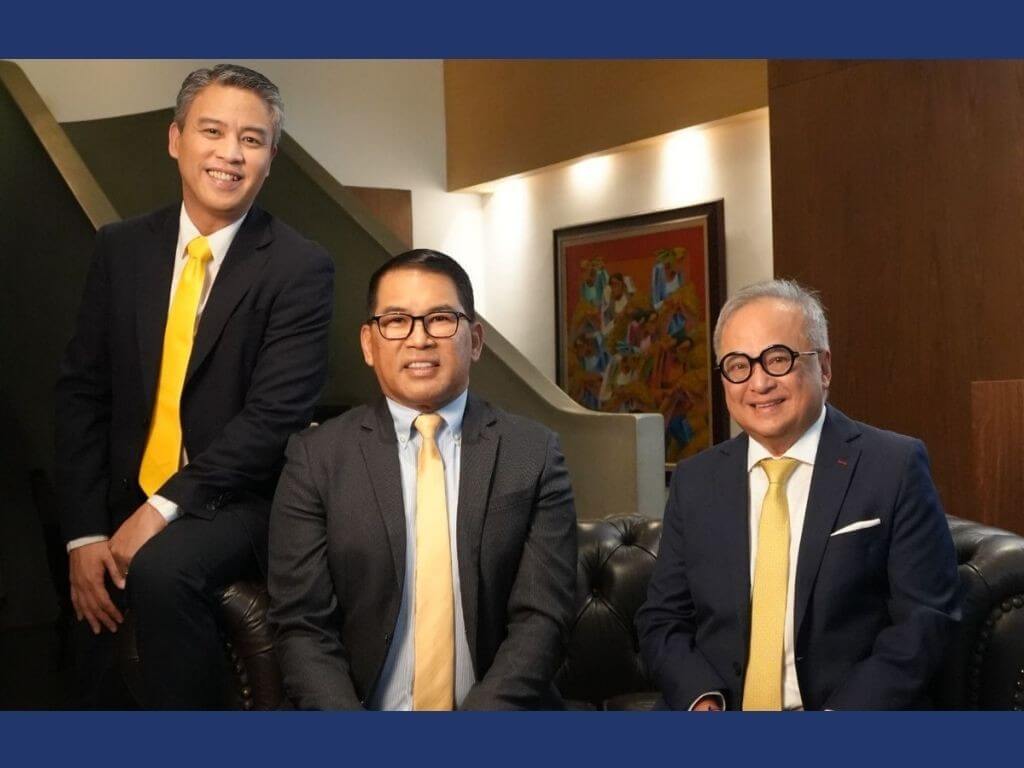 From left: Samuel Cari&ntilde;o with Group CEO Robert Jordan Jr. and chair Ruben Lugtu II | Contributed photo
